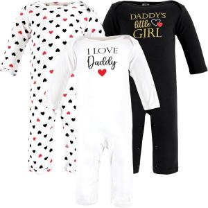 imageHudson Baby babygirls Cotton CoverallsGirl Daddy Red Black