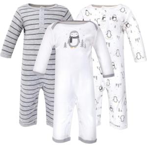 imageHudson Baby babygirls Cotton CoverallsGray Penguin