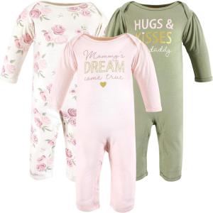 imageHudson Baby babygirls Cotton CoverallsMom Dad Floral