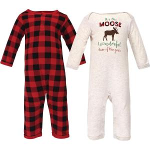imageHudson Baby babygirls Cotton CoverallsMoose Wonderful Time