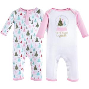 imageHudson Baby babygirls Cotton CoverallsSparkle Trees