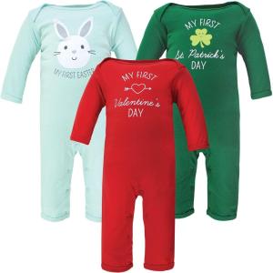 imageHudson Baby babygirls Cotton CoverallsValentine Easter