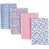 imageHudson Baby Cotton Poly Flannel Burp Cloths Multipack Mustache Hat 8Pack One SizeClassic Floral 8pack