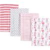 imageHudson Baby Cotton Poly Flannel Burp Cloths Multipack Mustache Hat 8Pack One SizeFlamingos 8pack