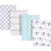 imageHudson Baby Cotton Poly Flannel Burp Cloths Multipack Mustache Hat 8Pack One SizeGray Elephant 8pack
