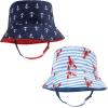 imageHudson Baby Unisex Baby 4Pc Sun Protection Hat Dino Stripe Dinosaur Palm Tree 1224 MonthsCritters Plaid Anchor Lobster