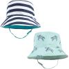 imageHudson Baby Unisex Baby 4Pc Sun Protection Hat Dino Stripe Dinosaur Palm Tree 1224 MonthsCritters Plaid Sea Turtle Stripe