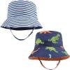 imageHudson Baby Unisex Baby 4Pc Sun Protection Hat Dino Stripe Dinosaur Palm Tree 1224 MonthsDino Stripe Dinosaur Palm Tree