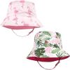 imageHudson Baby Unisex Baby 4Pc Sun Protection Hat Dino Stripe Dinosaur Palm Tree 1224 MonthsFlamingo Rainbow Stripe Flamingo Tropical