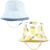 imageHudson Baby Unisex Baby 4Pc Sun Protection Hat Dino Stripe Dinosaur Palm Tree 1224 MonthsIce Cream Dot Lemon Stripe