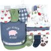 imageHudson Baby Unisex Baby Caps or Headbands Bibs Mittens and Socks 12pc SetFarm