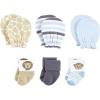 imageHudson Baby Unisex Baby Caps or Headbands Bibs Mittens and Socks 12pc SetSafari