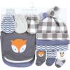 imageHudson Baby Unisex Baby Caps or Headbands Bibs Mittens and Socks 12pc SetWoodland