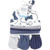 imageHudson Baby Unisex Baby Cotton Cap and Scratch Mitten Bundle SetPocket Watch Vintage Little Man