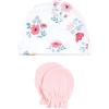 imageHudson Baby Unisex Baby Cotton Cap and Scratch Mitten Set 06 MonthsButterfly Floral