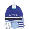 imageHudson Baby Unisex Baby Cotton Cap and Scratch Mitten Set 06 MonthsCaptain