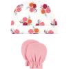 imageHudson Baby Unisex Baby Cotton Cap and Scratch Mitten SetAutumn Rose