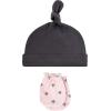 imageHudson Baby Unisex Baby Cotton Cap and Scratch Mitten SetBerry Floral