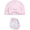 imageHudson Baby Unisex Baby Cotton Cap and Scratch Mitten SetBlue Pink Floral 5pack