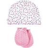 imageHudson Baby Unisex Baby Cotton Cap and Scratch Mitten SetBlue Pink Floral 5pack
