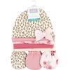 imageHudson Baby Unisex Baby Cotton Cap and Scratch Mitten SetBlush Rose Leopard