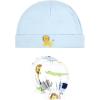 imageHudson Baby Unisex Baby Cotton Cap and Scratch Mitten SetBoy Yellow Safari