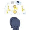 imageHudson Baby Unisex Baby Cotton Cap and Scratch Mitten SetBoy Yellow Safari