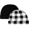 imageHudson Baby Unisex Baby Cotton Cap and Scratch Mitten SetBuffalo Plaid Bear