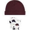 imageHudson Baby Unisex Baby Cotton Cap and Scratch Mitten SetBurgundy Dino