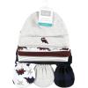 imageHudson Baby Unisex Baby Cotton Cap and Scratch Mitten SetBurgundy Dino