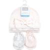 imageHudson Baby Unisex Baby Cotton Cap and Scratch Mitten SetDamask