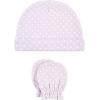 imageHudson Baby Unisex Baby Cotton Cap and Scratch Mitten SetLavender Floral