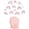 imageHudson Baby Unisex Baby Cotton Cap and Scratch Mitten SetModern Rainbow