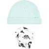 imageHudson Baby Unisex Baby Cotton Cap and Scratch Mitten SetNeutral Dino