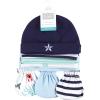 imageHudson Baby Unisex Baby Cotton Cap and Scratch Mitten SetOcean Friends