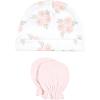 imageHudson Baby Unisex Baby Cotton Cap and Scratch Mitten SetPink Gray Elephant