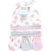 imageHudson Baby Unisex Baby Cotton Cap and Scratch Mitten SetRose
