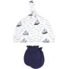 imageHudson Baby Unisex Baby Cotton Cap and Scratch Mitten SetSail the Sea