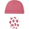 imageHudson Baby Unisex Baby Cotton Cap and Scratch Mitten SetStrawberry