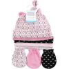 imageHudson Baby Unisex Baby Cotton Cap and Scratch Mitten SetXoxo