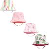 imageHudson Baby Unisex Baby 4Pc Sun Protection Hat Dino Stripe Dinosaur Palm Tree 1224 MonthsFlamingo Rainbow Stripe Flamingo Tropical