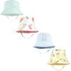 imageHudson Baby Unisex Baby 4Pc Sun Protection Hat Dino Stripe Dinosaur Palm Tree 1224 MonthsIce Cream Dot Lemon Stripe