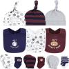 imageHudson Baby Unisex Baby Caps or Headbands Bibs Mittens and Socks 12pc SetSports