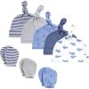 imageHudson Baby Unisex Baby Cotton Cap and Scratch Mitten SetBlue Whale