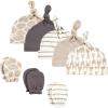 imageHudson Baby Unisex Baby Cotton Cap and Scratch Mitten SetModern Giraffe
