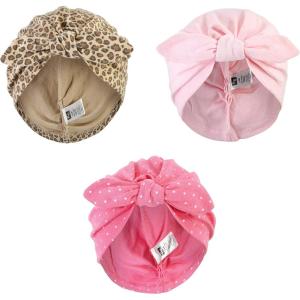 imageHudson Baby Baby Girls Turban Cotton HeadwrapsLeopard