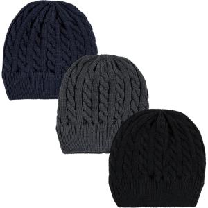 imageHudson Baby Baby Knit Cuffed Beanie 3pkBlack Blue