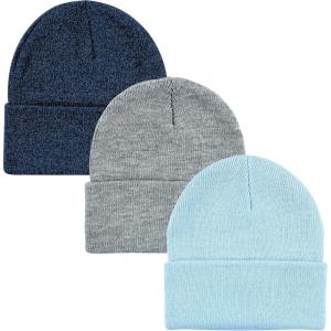 imageHudson Baby Baby Knit Cuffed Beanie 3pkLight Blue