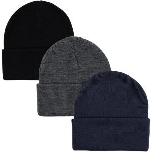 imageHudson Baby Baby Knit Cuffed Beanie 3pkNavy Black