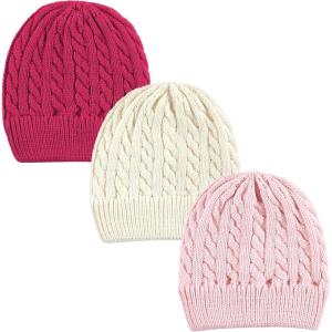 imageHudson Baby Baby Knit Cuffed Beanie 3pkPink Cream